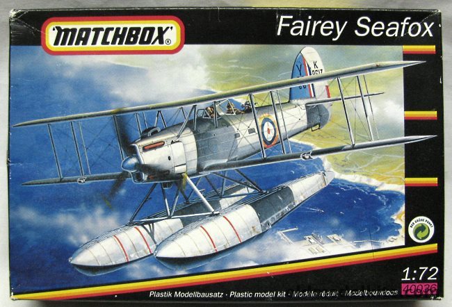 Matchbox 1/72 Fairey H9A Seafox - No. 765 Naval Air Sq Lee-on-Solent 1940 / No. 713 NAS Mediterranean 1939, 40036 plastic model kit